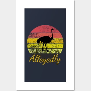 Allegedly Ostrich Vintage Sunset Posters and Art